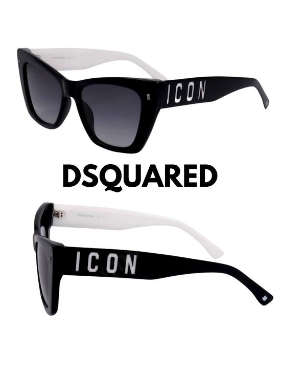 New Sunglasses Dsquared2 ICON 0006/S Black White  cateye with case and cloth